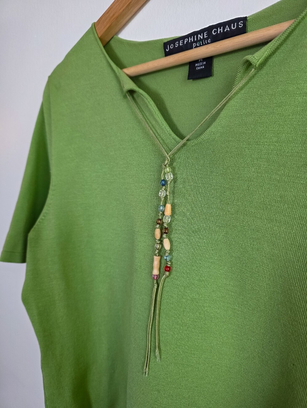 Vintage Y2K Josephine Chaus Beaded Boho Silk Top